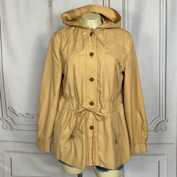 SCOOP Jackets & Blazers - Vintage SCOOP Ladies Utility Raincoat Tan Women’s 13/14 Water Repellent Coat